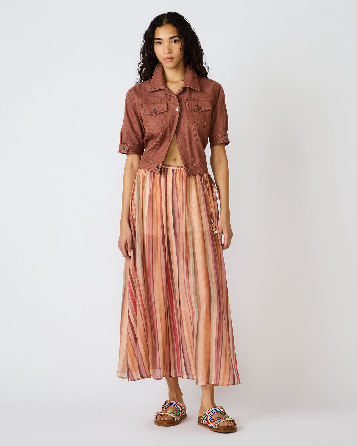 SHILLOH Stripe Detail Flowy Women's Maxi Skirt | Steve Madden Hot Sale