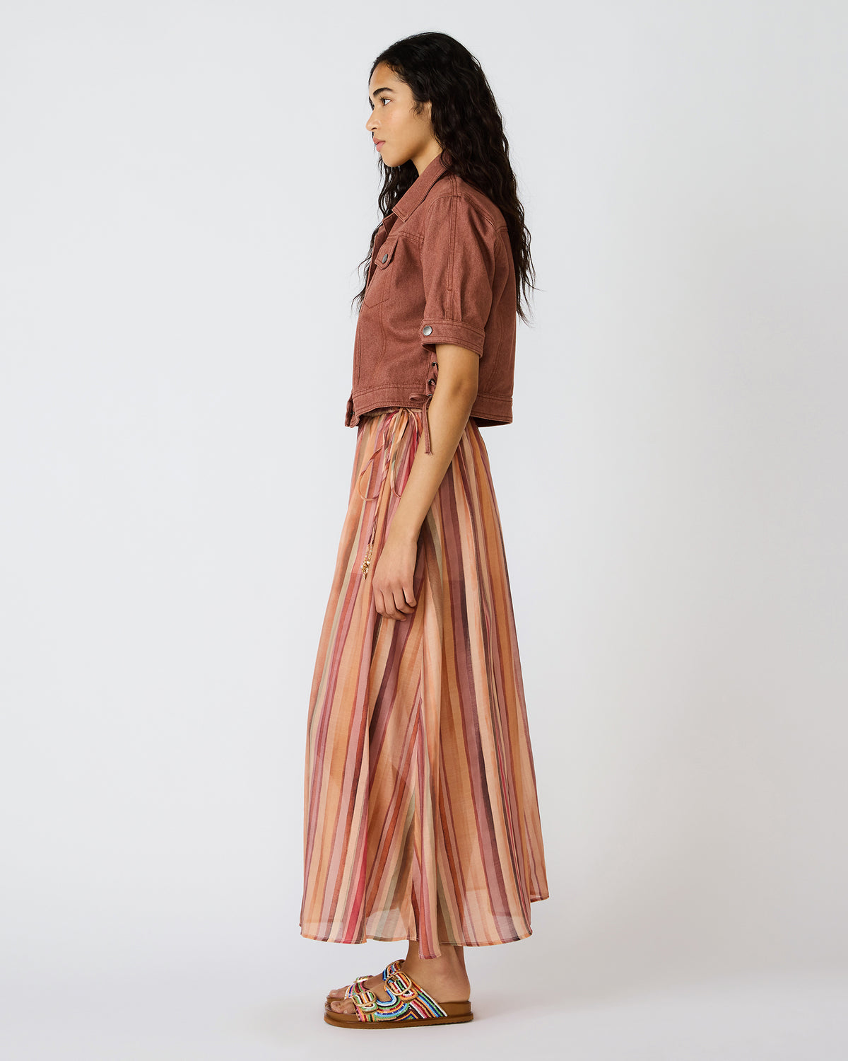 SHILLOH Stripe Detail Flowy Women's Maxi Skirt | Steve Madden Hot Sale