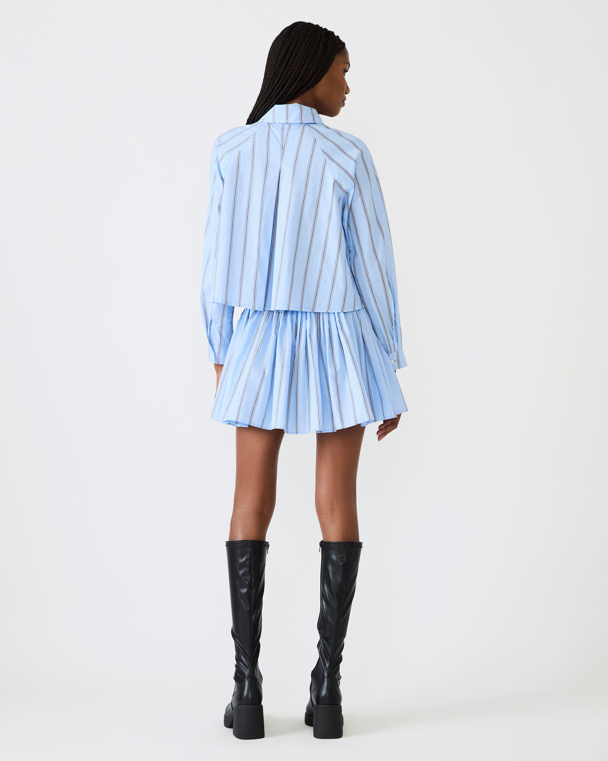 TYRIA Estate Blue Mini Tie-Front Women's Skirt | Steve Madden Quality