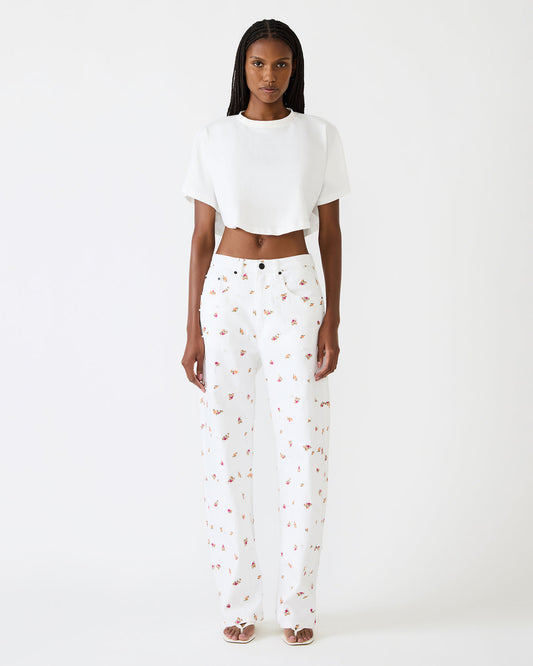 SYDNEE Floral Jean Wide-Leg Denim Multi-Colored Floral Print Women's Bottom | Steve Madden Essential