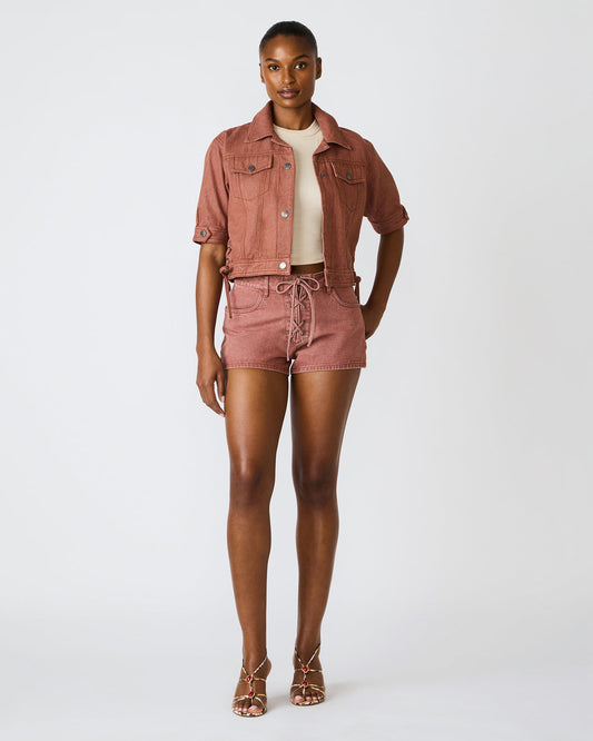 CALLISTO Rust Lace-Up Denim Women's Shorts | Steve Madden Recommended