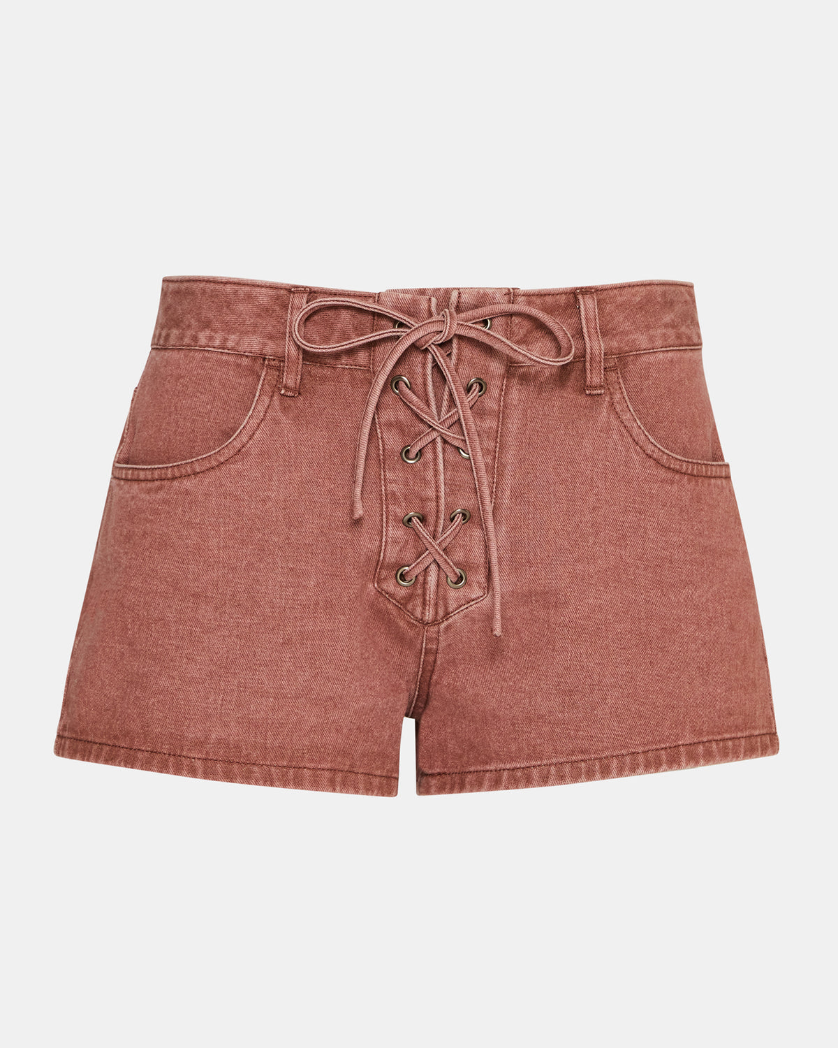 CALLISTO Rust Lace-Up Denim Women's Shorts | Steve Madden Recommended