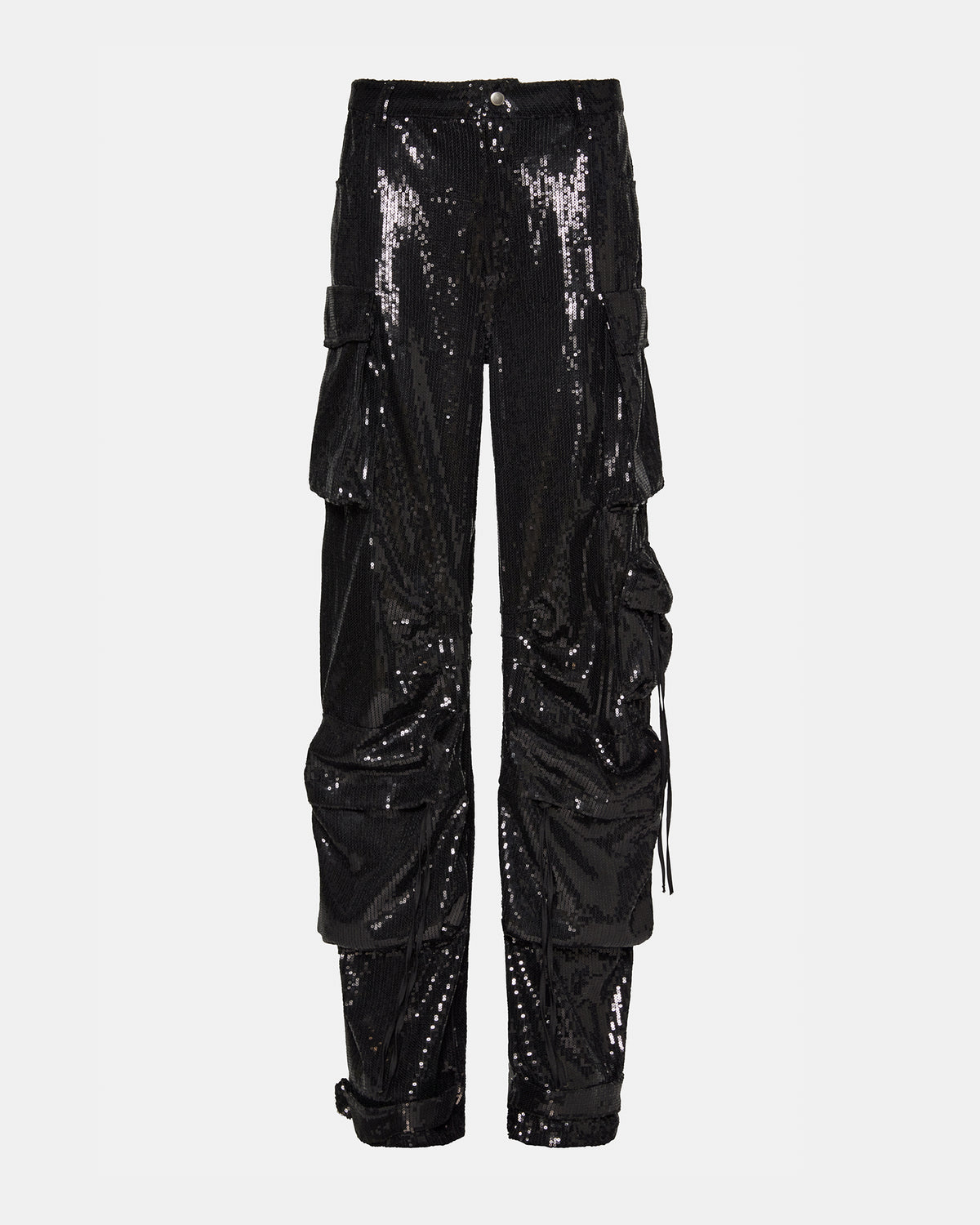 DUO Black Sequin Women's Utility Cargo Pants | Steve Madden Deals