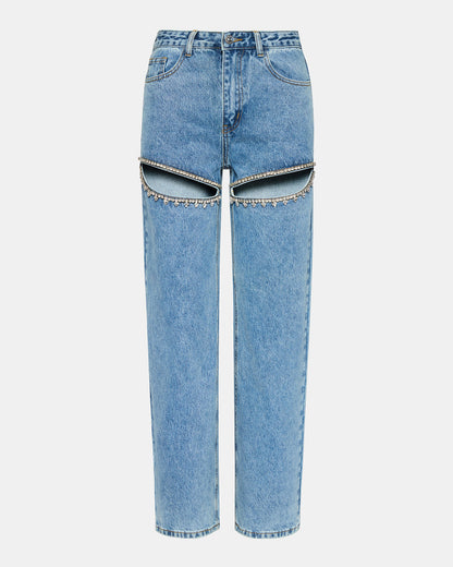 TAYLOR Jean Rhinestone Women's Cutout Jeans | Steve Madden Recommended