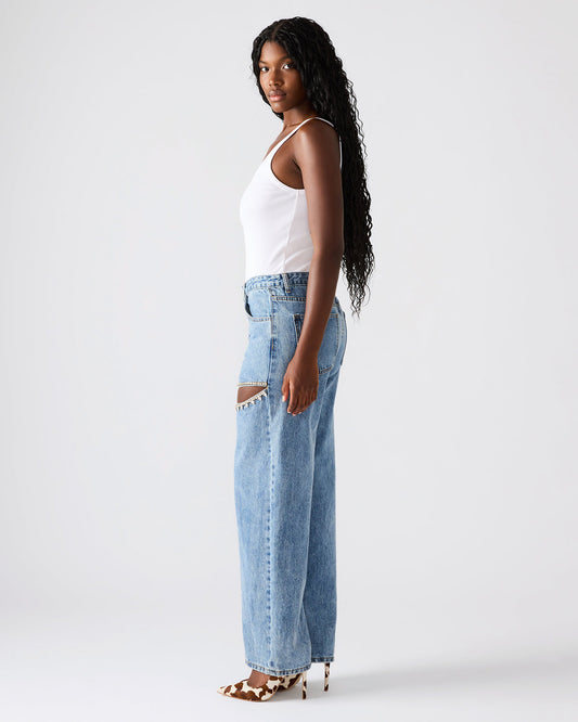 TAYLOR Jean Rhinestone Women's Cutout Jeans | Steve Madden Recommended