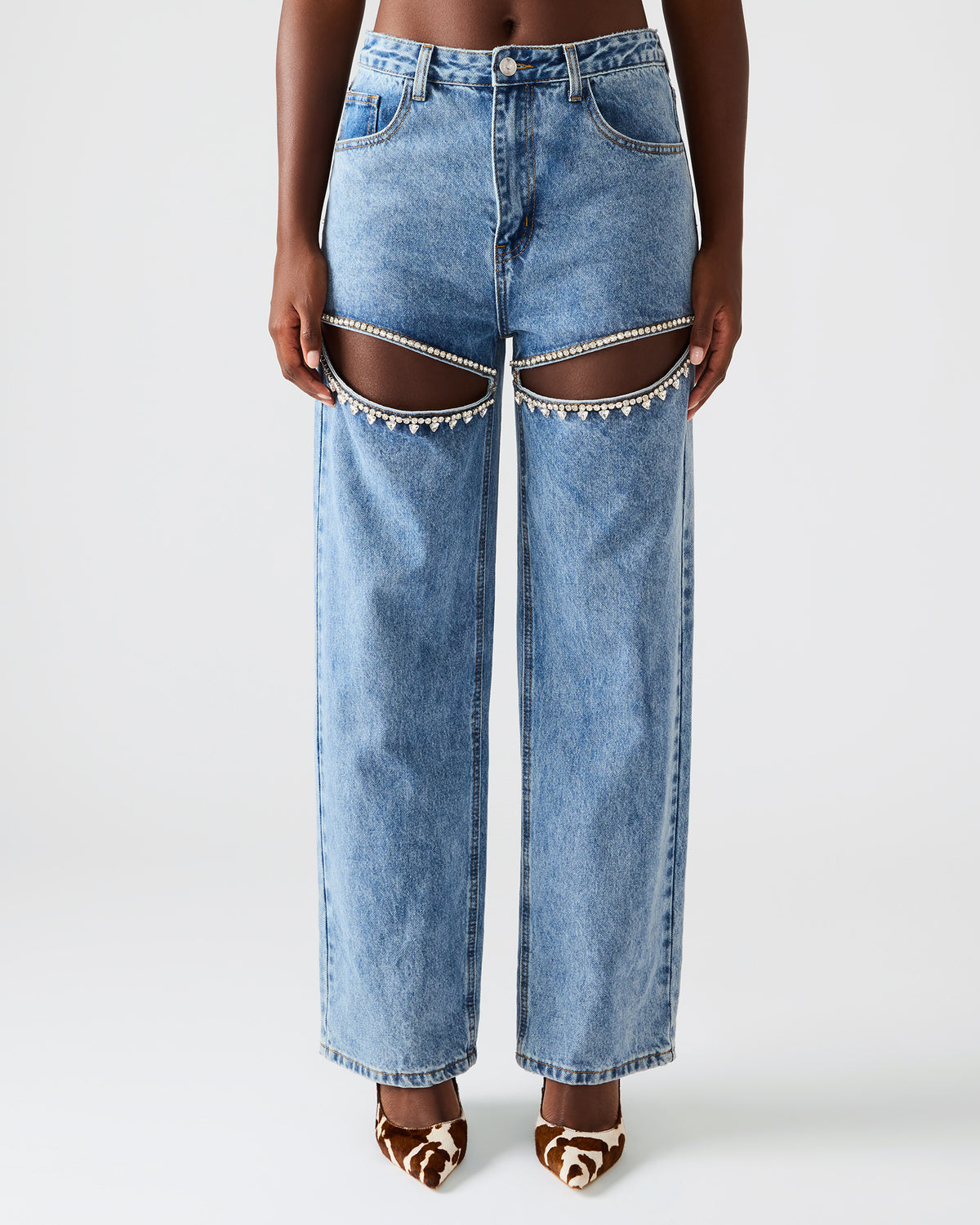 TAYLOR Jean Rhinestone Women's Cutout Jeans | Steve Madden Recommended