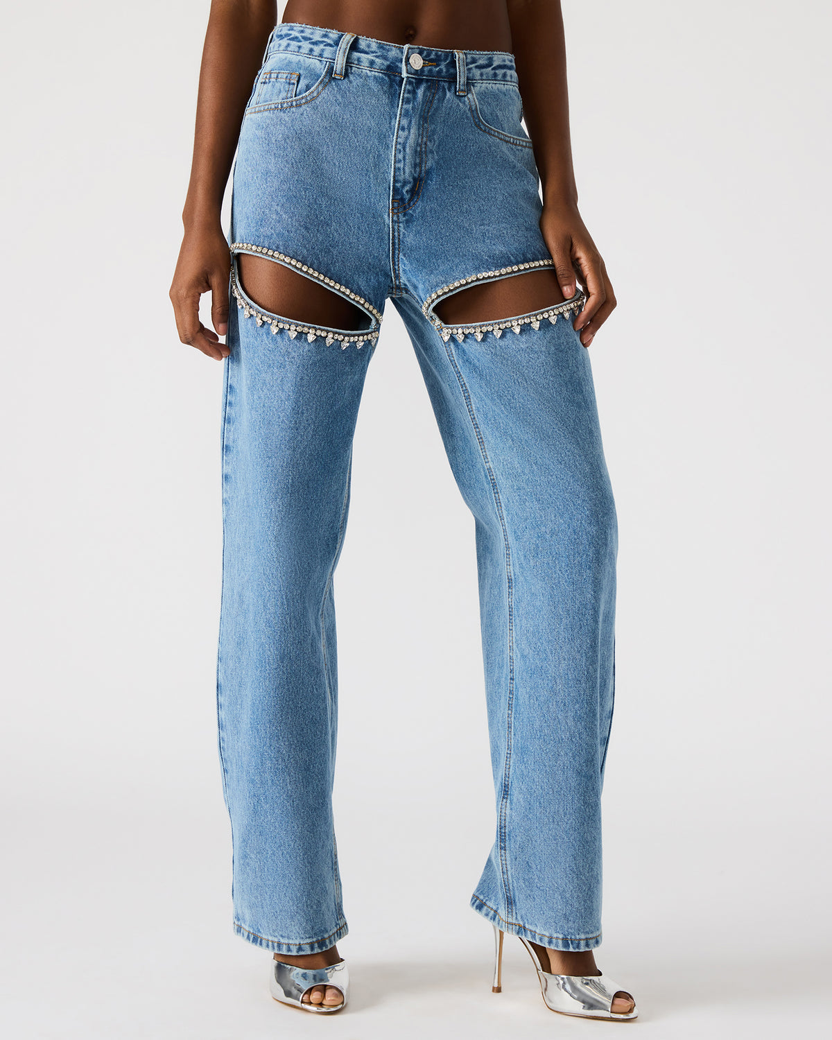 TAYLOR Jean Rhinestone Women's Cutout Jeans | Steve Madden Recommended