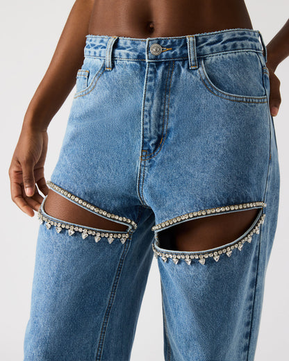TAYLOR Jean Rhinestone Women's Cutout Jeans | Steve Madden Recommended