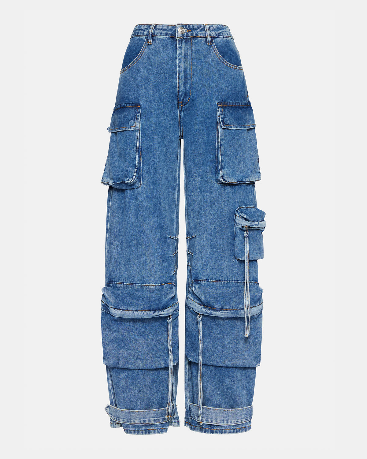 DUO Medium Denim Women's Utility Cargo Pants | Steve Madden Deals
