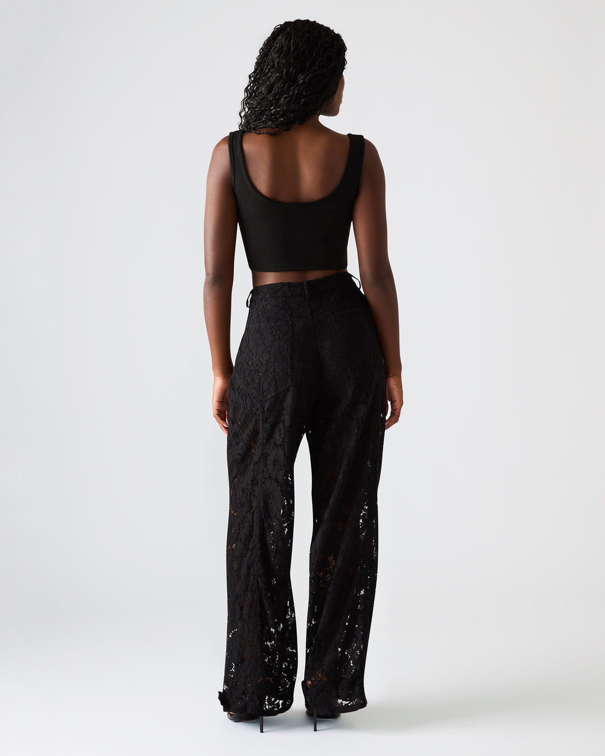 TRE Lace Black Mesh Barrel Low-Rise Women's Pant | Steve Madden Trending