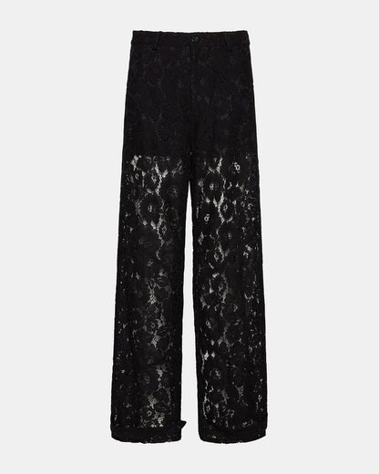 TRE Lace Black Mesh Barrel Low-Rise Women's Pant | Steve Madden Trending
