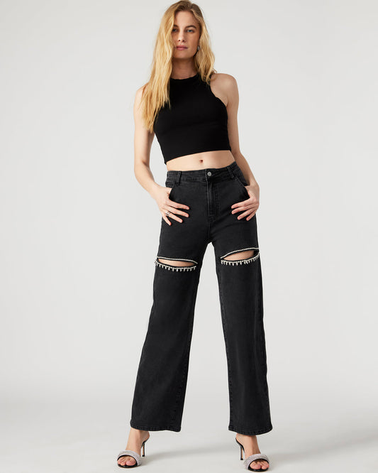 TAYLOR Jean Black Women's Cutout Jeans | Steve Madden Top Pick