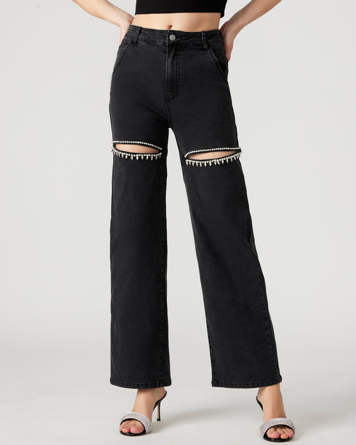 TAYLOR Jean Black Women's Cutout Jeans | Steve Madden Top Pick