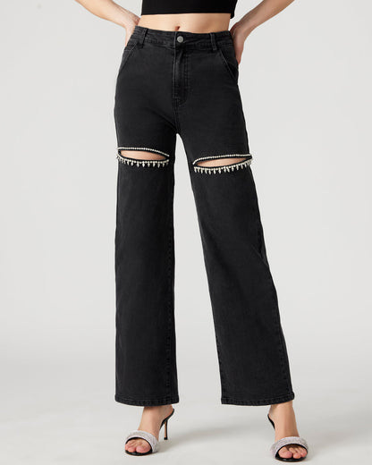 TAYLOR Jean Black Women's Cutout Jeans | Steve Madden Top Pick