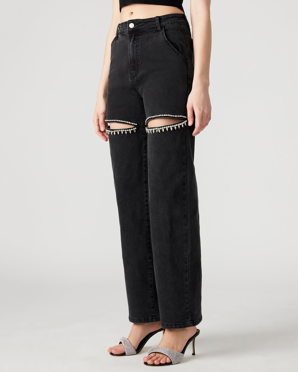 TAYLOR Jean Black Women's Cutout Jeans | Steve Madden Top Pick