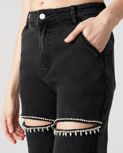 TAYLOR Jean Black Women's Cutout Jeans | Steve Madden Top Pick