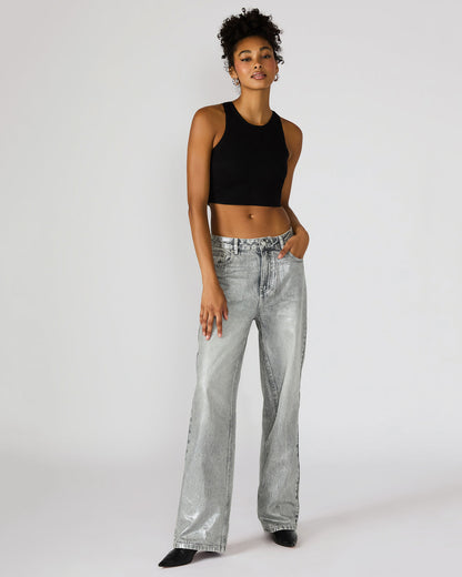 ZO Silver Straight-Leg Metallic Women's Jeans | Steve Madden Everyday