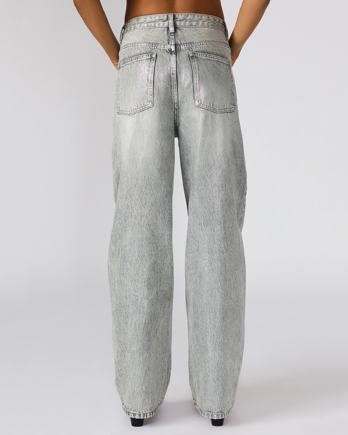 ZO Silver Straight-Leg Metallic Women's Jeans | Steve Madden Everyday