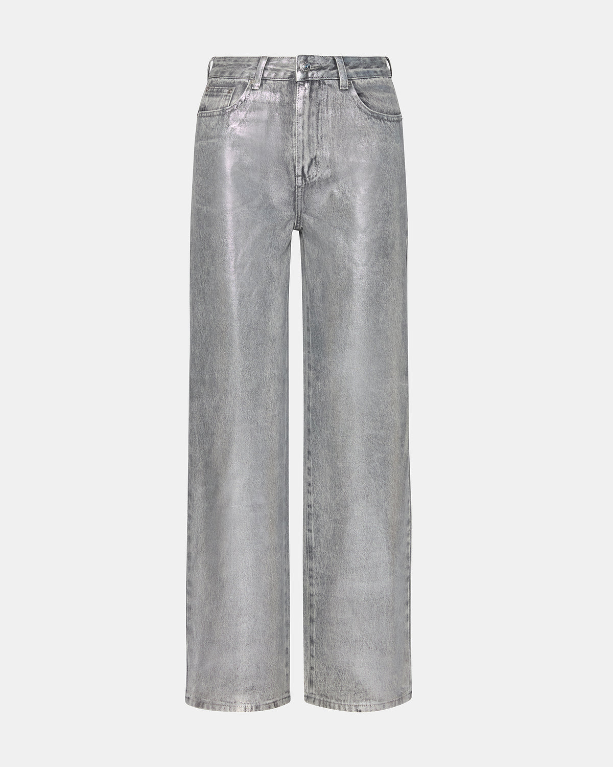 ZO Silver Straight-Leg Metallic Women's Jeans | Steve Madden Everyday