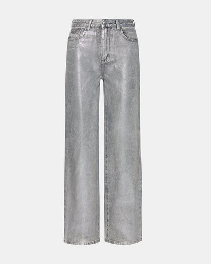 ZO Silver Straight-Leg Metallic Women's Jeans | Steve Madden Everyday