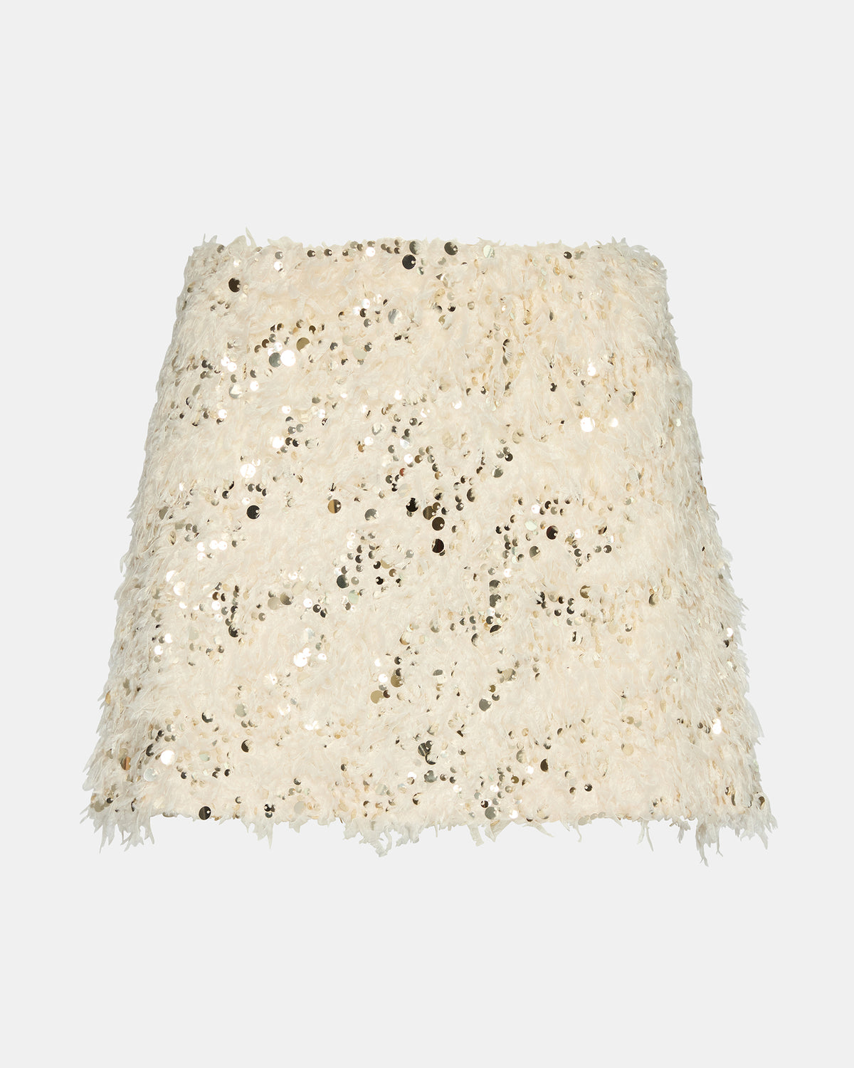 CINDI Ivory Feather Embellished Women's Skirt | Steve Madden Trending