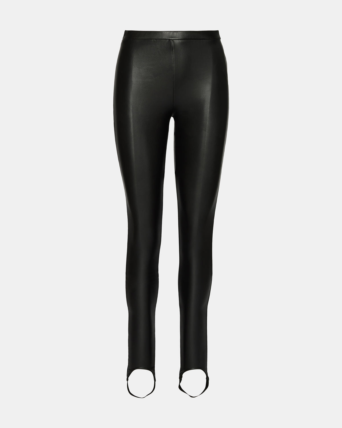 VEGAN LEATHER STIRRUP Black Faux Leather Women's Leggigns | Steve Madden Featured