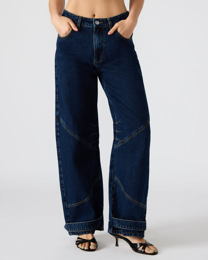 TRE Dark Denim Barrel Women's Jean | Steve Madden Discount