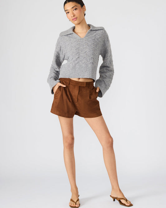 IMELDA Chicory Coffee Faux-Suede Trouser Women's Shorts | Steve Madden Trending