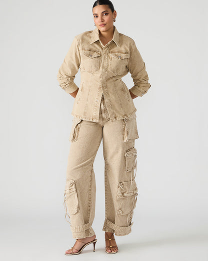 DUO Cafe Au Lait Women's Utility Cargo Pants | Steve Madden Best Price