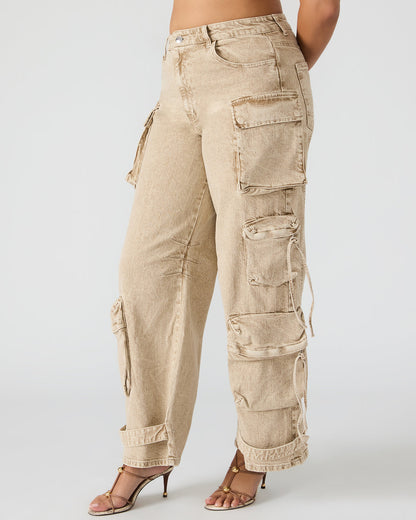DUO Cafe Au Lait Women's Utility Cargo Pants | Steve Madden Best Price
