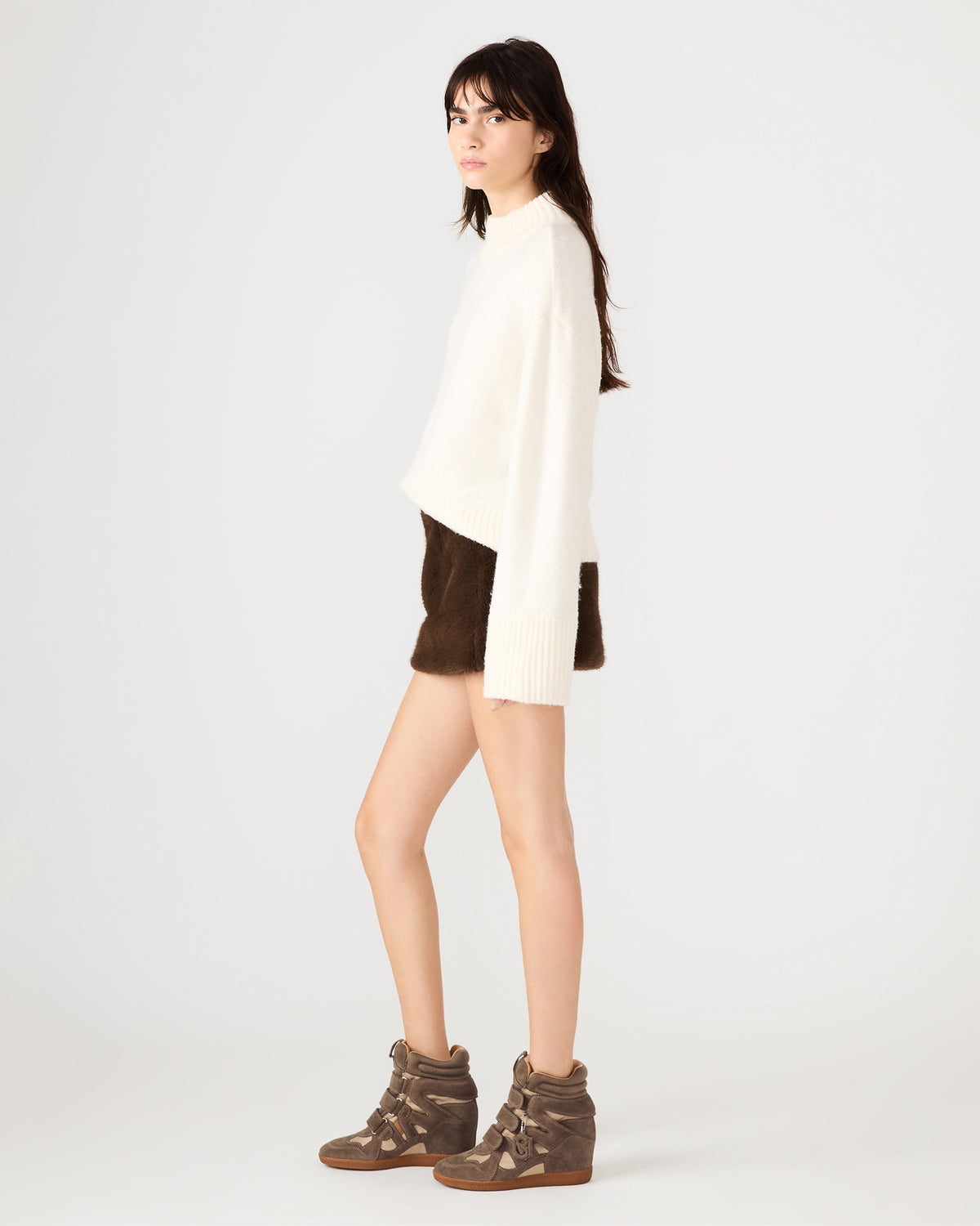 AVIVA Dark Espresso Faux Fur Mini Women's Skirt | Steve Madden Recommended