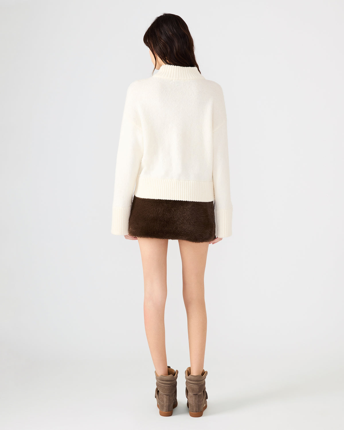 AVIVA Dark Espresso Faux Fur Mini Women's Skirt | Steve Madden Recommended