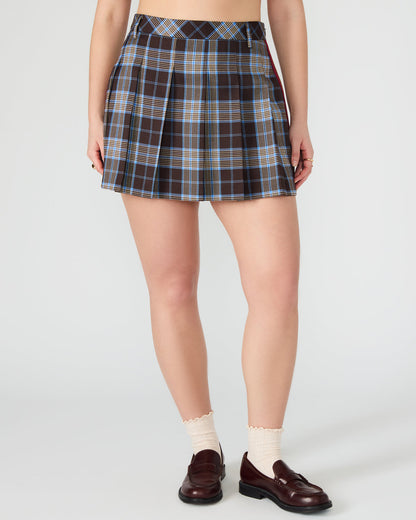 MARGO Brown Plaid Pleated Women's Mini Skirt | Steve Madden Deals