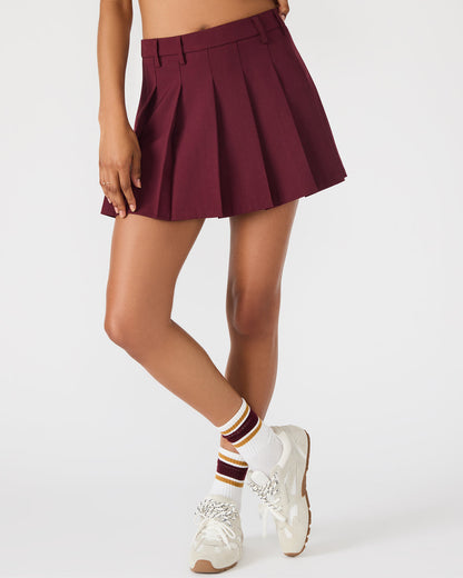 MARGO Wine Pleated Women's Mini Skirt | Steve Madden New