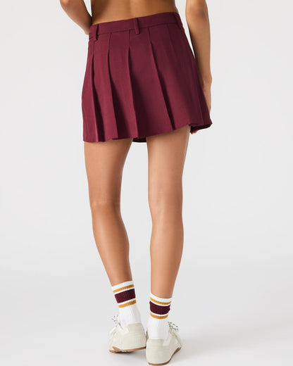 MARGO Wine Pleated Women's Mini Skirt | Steve Madden New