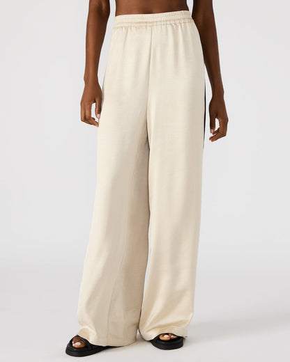 MOXIE Cream Pull-On Contrast Panel Straight Leg Women's Pant | Steve Madden New
