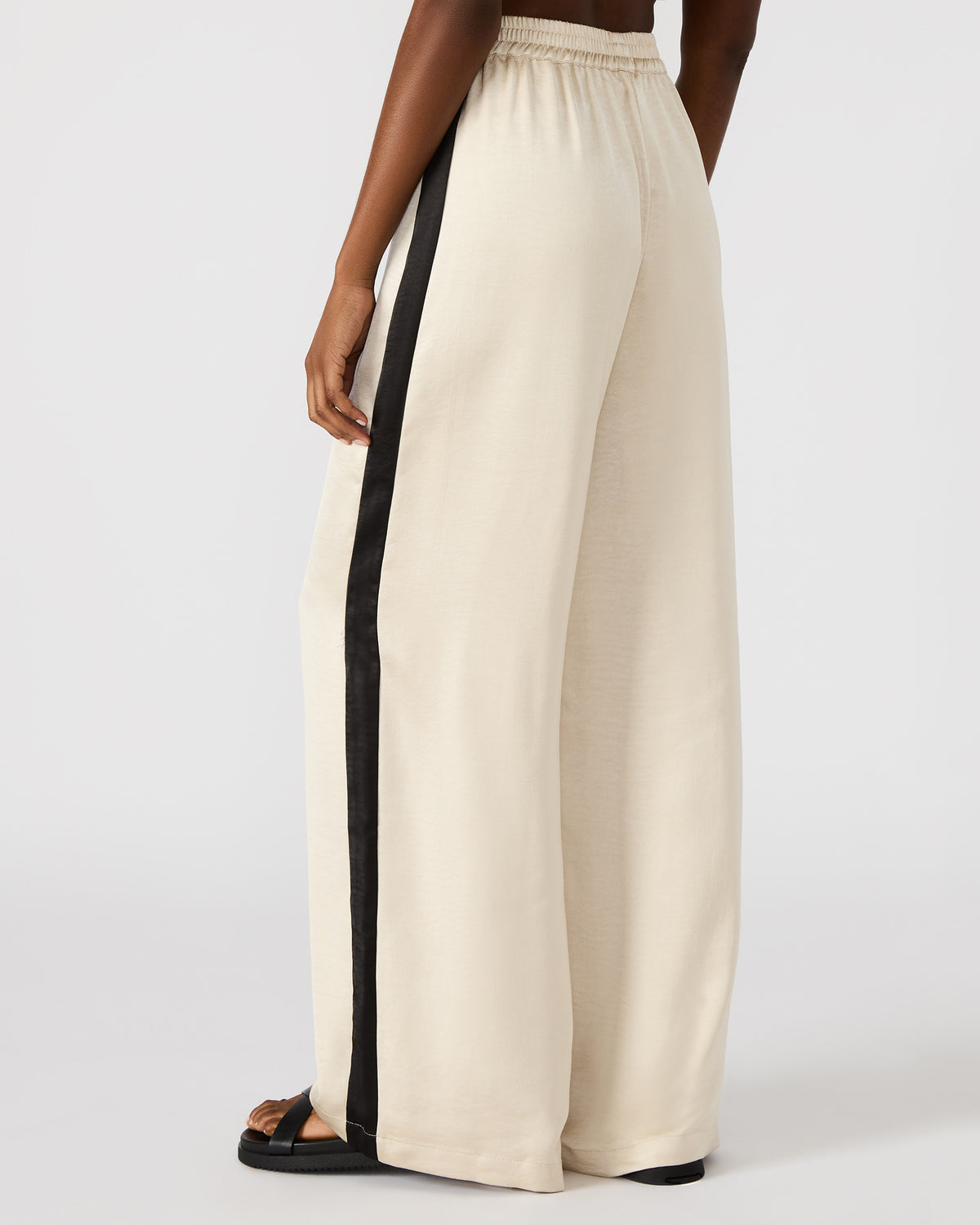 MOXIE Cream Pull-On Contrast Panel Straight Leg Women's Pant | Steve Madden New
