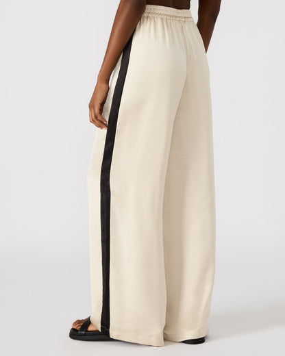MOXIE Cream Pull-On Contrast Panel Straight Leg Women's Pant | Steve Madden New