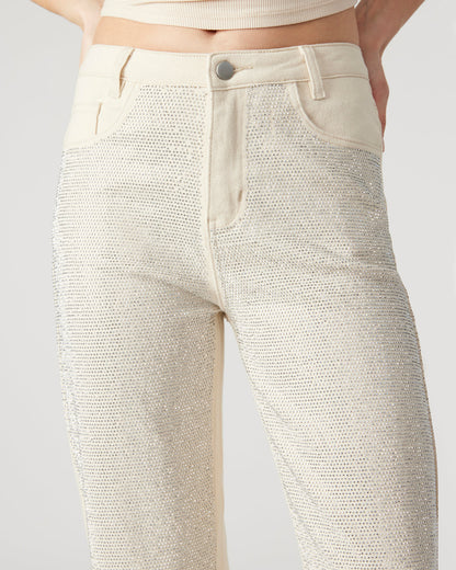 JESSE White Women's Rhinestone Studded Jeans | Steve Madden Deals