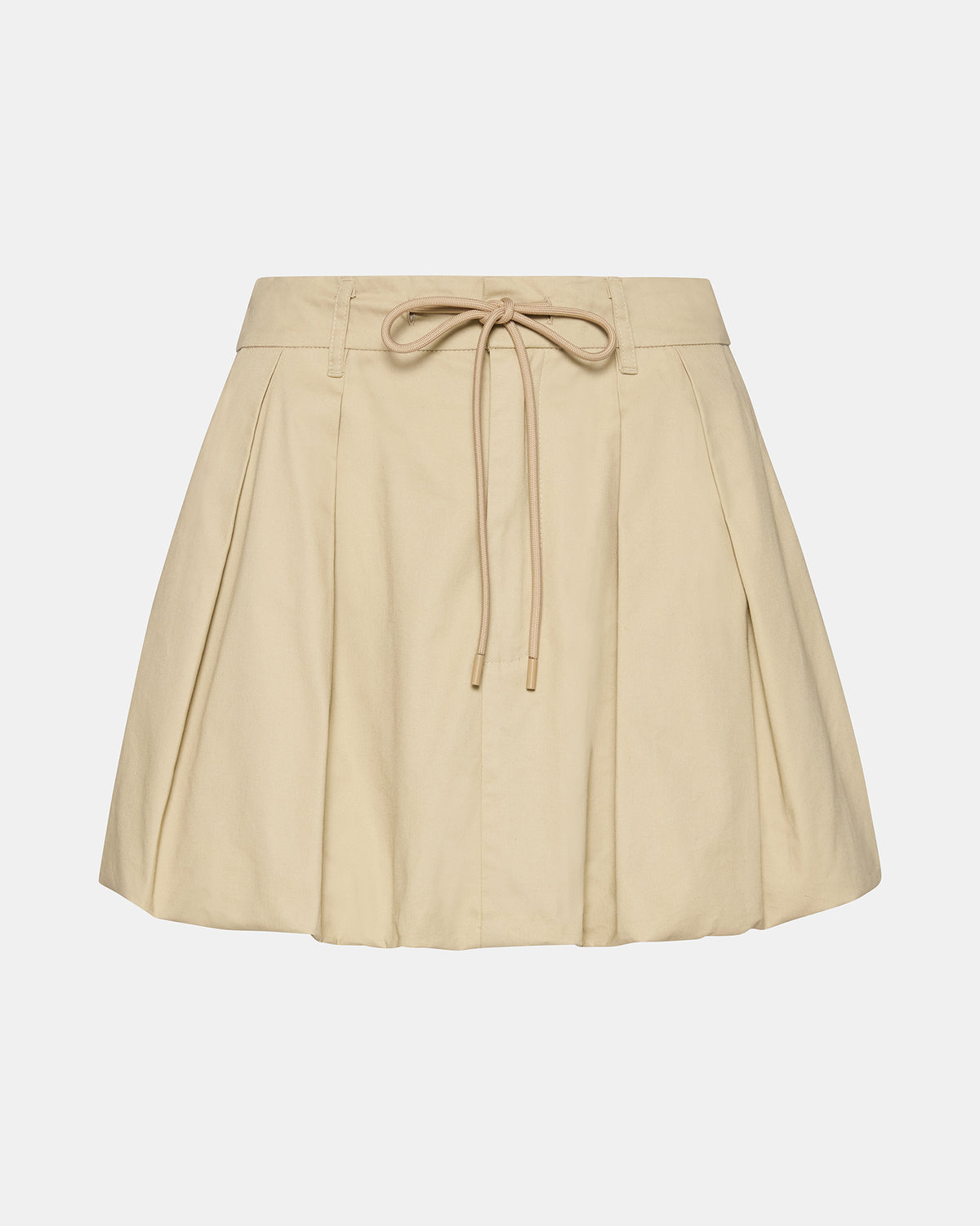 LIVIE Khaki Mini Tie-Front Bubble Women's Skirt | Steve Madden Value