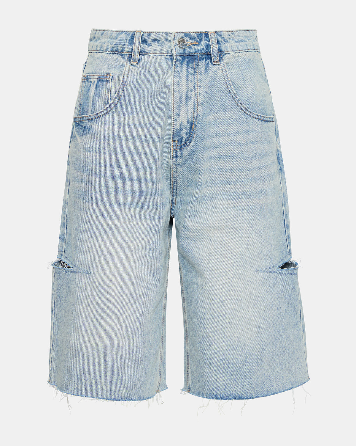LANGE Denim Women's Side Slit Barrel Shorts | Steve Madden Top Pick