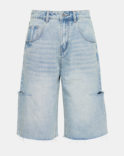 LANGE Denim Women's Side Slit Barrel Shorts | Steve Madden Top Pick