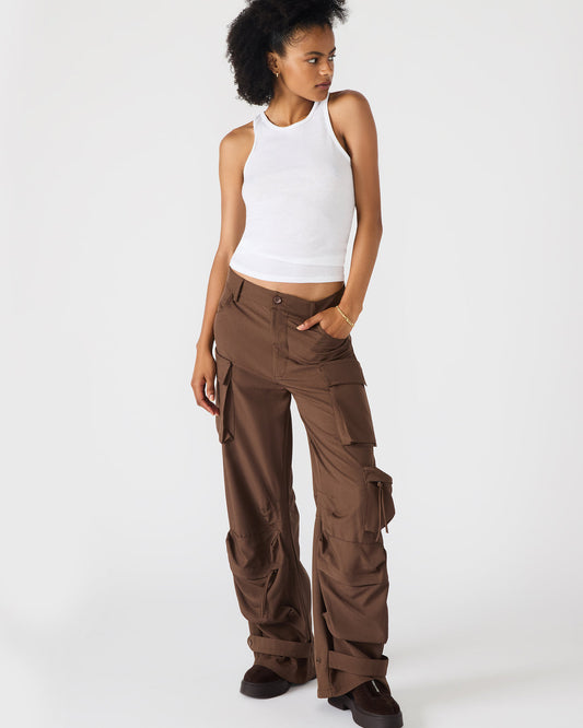 DUO Chocolate Women's Utility Cargo Pants | Steve Madden Recommended