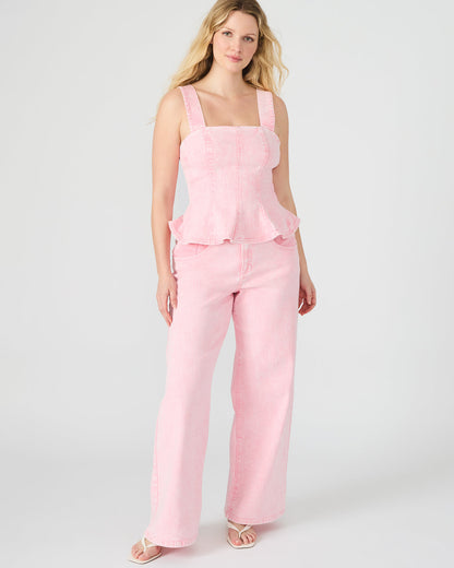 ROZ Pink Wide-Leg Washed Denim Women's Pant | Steve Madden Special Offer