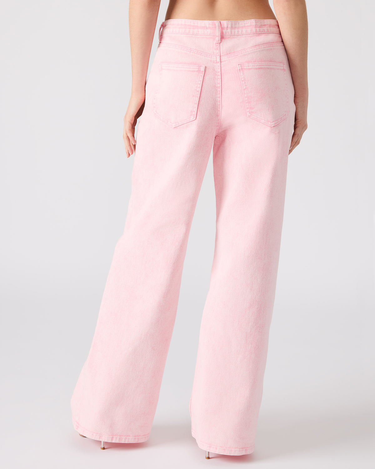 ROZ Pink Wide-Leg Washed Denim Women's Pant | Steve Madden Special Offer