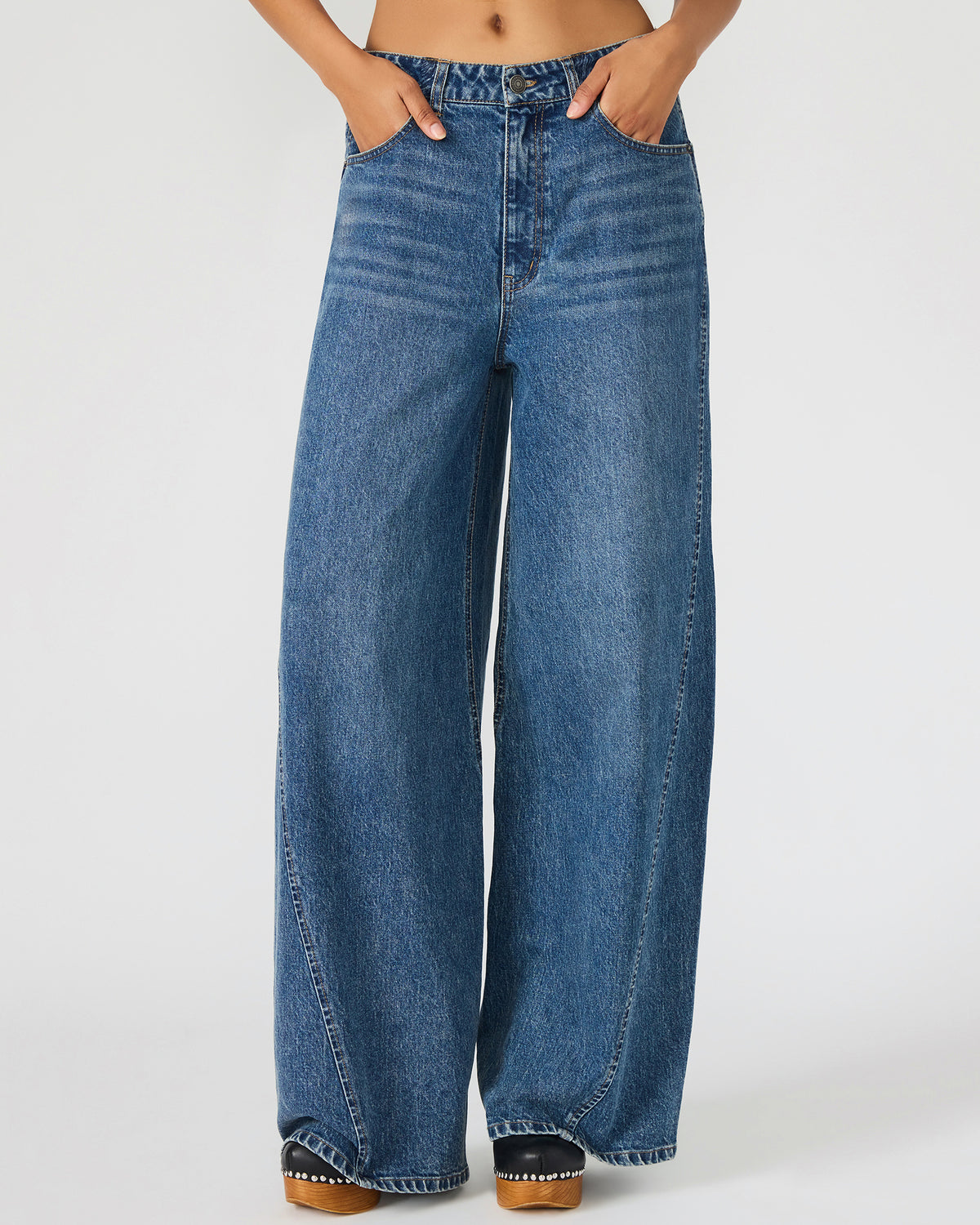 MELLIE Midnight Blue Denim Wide-Leg Women's Jeans | Steve Madden Discount