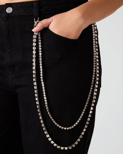 SWIFT Black Wide-Leg Denim Chain Women's Jean | Steve Madden Great Value