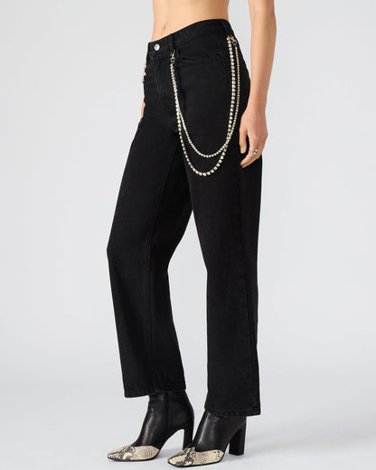 SWIFT Black Wide-Leg Denim Chain Women's Jean | Steve Madden Great Value