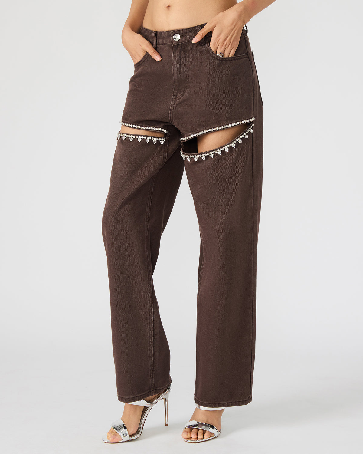 TAYLOR Jean Cocoa Brown Women's Cutout Jeans | Steve Madden Great Value