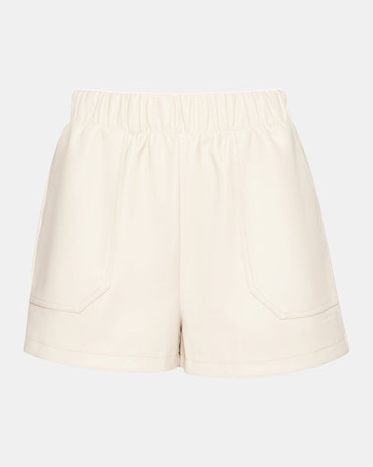 FAUX THE RECORD Short Bone | Women's Faux Leather Short | Steve Madden Smart Buy